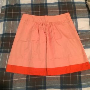 J. Crew Two Toned Orange Sateen Saturday Skirt